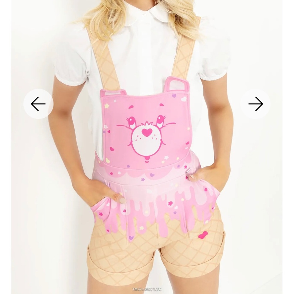 CHEER BEAR ICE CREAM SHORT EARVERALLS XS NWOT BLACKMILK BM BLACK MILK BEAR
